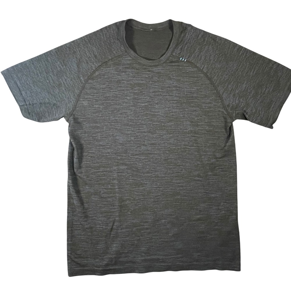 Lululemon Mens Metal Vent Tech Short Sleeve Shirt M Amalfi Blue/Black Activewear